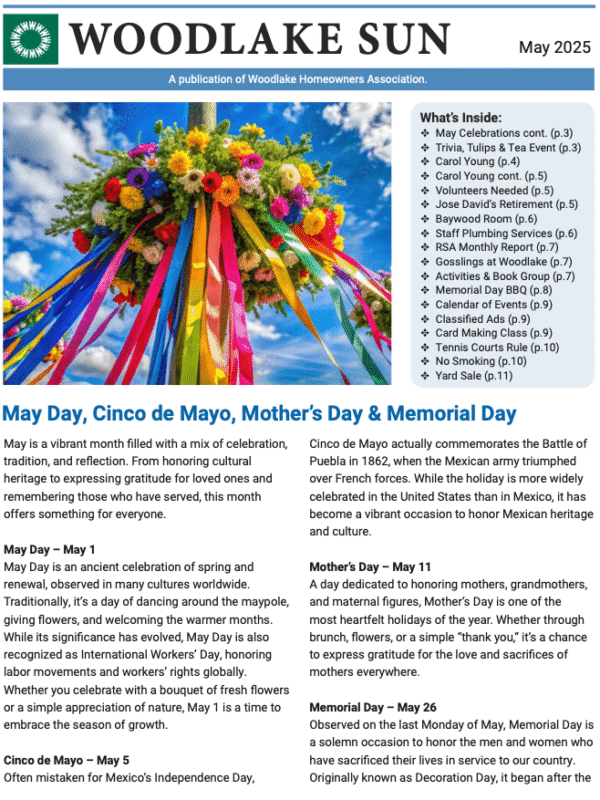 May 2025 Woodlake Sun Newsletter